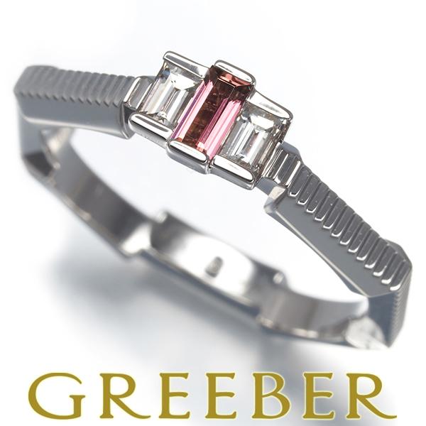 グッチ リング ピンクトルマリン ダイヤ ダイヤモンド リンクトゥラブ 10.5号 K18WG 指輪...