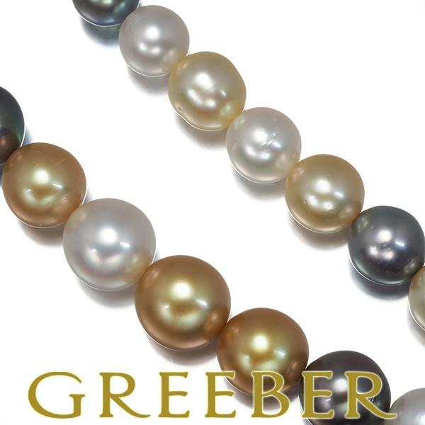 TASAKI タサキ ネックレス ゴールデン ブラックパール 真珠 8.2-11.0mm マルチカラ...