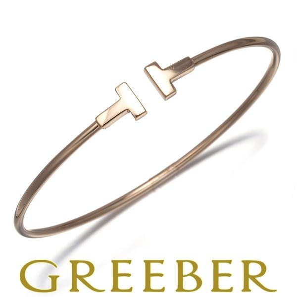 ティファニー ブレスレット Tワイヤー ナロー バングル K18PG BLJ