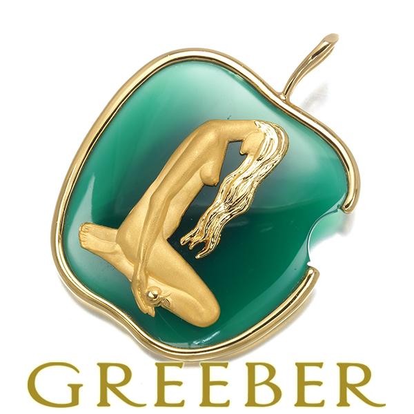 カレライカレラ ペンダントトップ メノウ アダム＆イヴ アップル リバーシブル K18YG BLJ