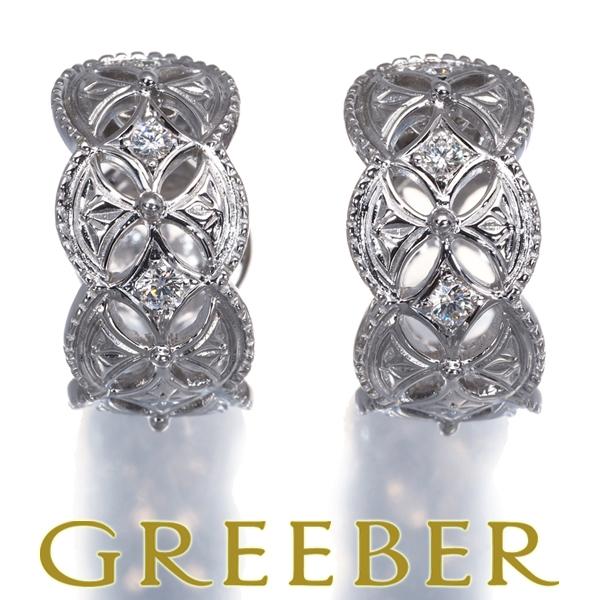 ミキモト イヤリング ダイヤ ダイヤモンド 0.05ct/0.05ct 透かし K18WG BLJ