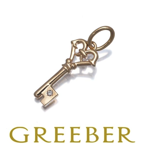 アガット ペンダントトップ ダイヤ ダイヤモンド 0.01ct 鍵 K10YG BLJ