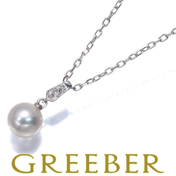 ミキモト ネックレス パール 真珠 6.7mm ダイヤ ダイヤモンド K18WG BLJ