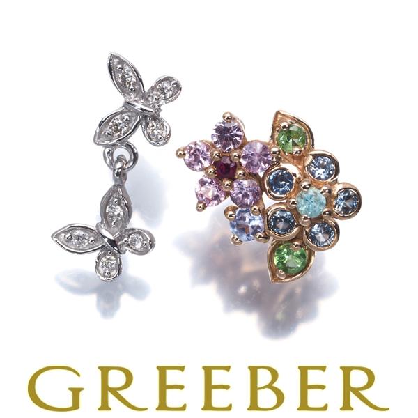 GSTV ペンダントトップ ダイヤ ダイヤモンド サファイア ガーネット 蝶 バタフライ フラワー ...