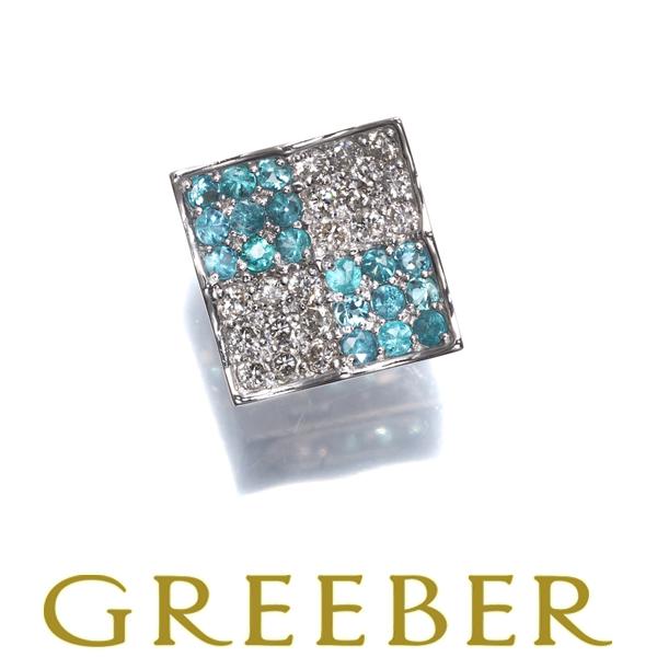 パライバトルマリン 0.26ct ダイヤ ダイヤモンド 0.24ct スクエア ペンダントトップ P...