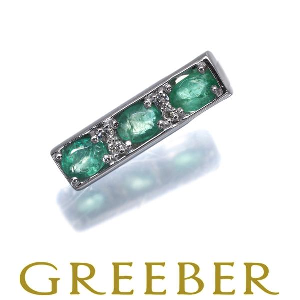 エメラルド ダイヤ ダイヤモンド 0.04ct ペンダントトップ K18WG GENJ