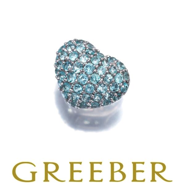 パライバトルマリン 0.45ct ハート パヴェ ペンダントトップ K18WG 鑑別書GENJ