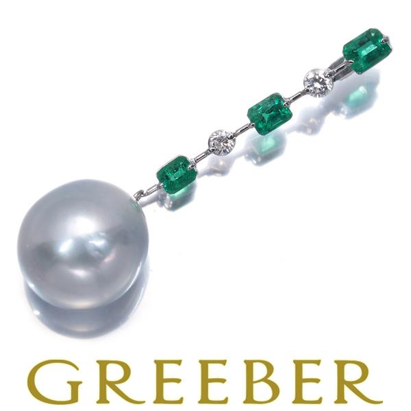 エメラルド 0.98ct ダイヤ ダイヤモンド 0.20ct パール 真珠 14.3mm ペンダント...