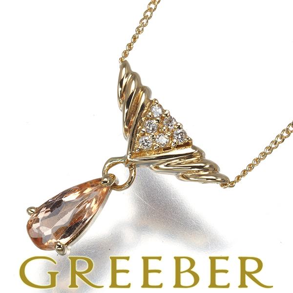 ウノアエレ ネックレス インペリアルトパーズ 0.69ct ダイヤ ダイヤモンド 0.05ct ペア...