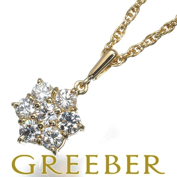 ミキモト ネックレス ダイヤ ダイヤモンド 0.72ct フラワー 7P K18YG BLJ