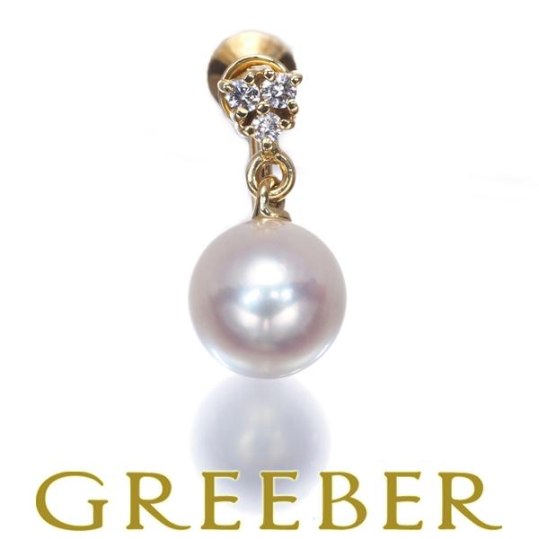 ミキモト イヤリング パール 真珠 7.1mm ダイヤ ダイヤモンド 片耳 K18YG BLJ