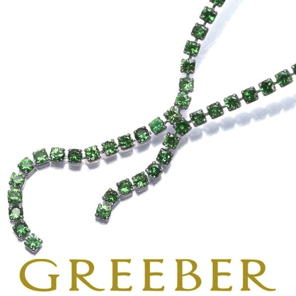 ツァボライトガーネット 12.84ct Yドロップ ネックレス Pt850 ソーティングGENJ