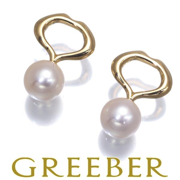 ミキモト ピアス パール 真珠 7.5mm チャーム K18YG BLJ