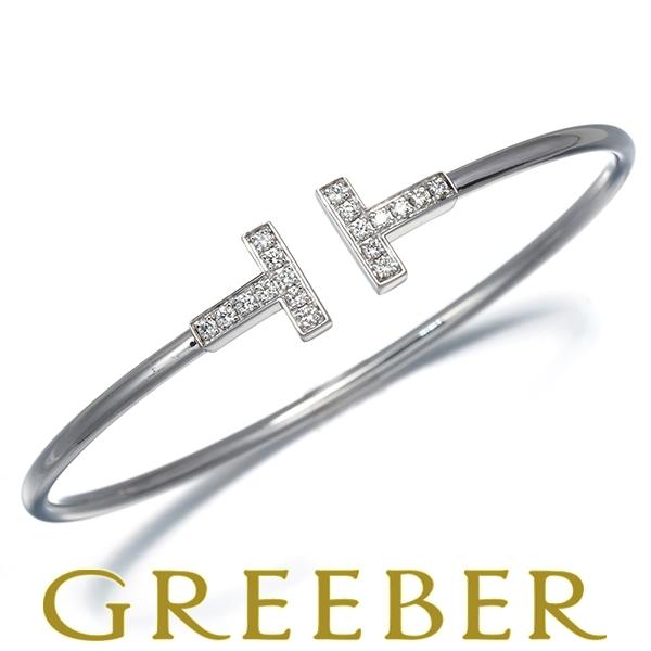 ティファニー ブレスレット ダイヤ ダイヤモンド Tワイヤー バングル K18WG BLJ