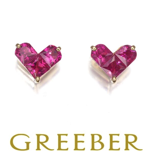 スタージュエリー ピアス ルビー 0.50ct/0.50ct ミステリアスハート K18YG  BL...