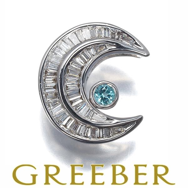 QVC ペンダントトップ パライバトルマリン 0.05ct ダイヤ ダイヤモンド 0.25ct ムー...