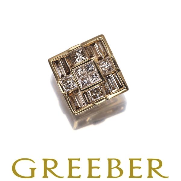 ブラウンダイヤ ダイヤモンド 0.63ct テーパー プリンセス 2種カット ペンダントトップ K1...