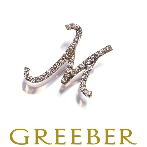 ダイヤ ダイヤモンド 0.18ct アルファベット イニシャル M ペンダントトップ K18PG G...