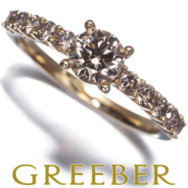 GSTV リング ブラウンダイヤ ダイヤモンド 0.80ct/0.50ct 16.5号 K18YG ...