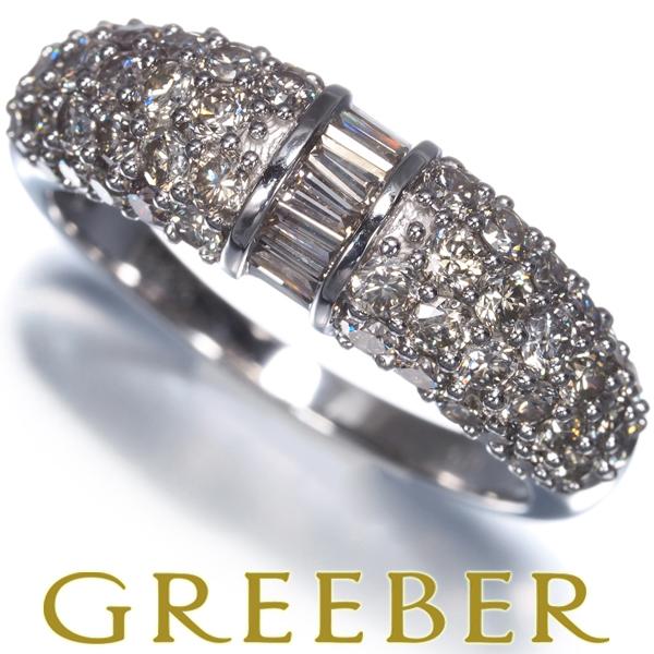 GSTV リング ブラウンダイヤ ダイヤモンド 1.70ct テーパー 2種カット パヴェ 16.5...