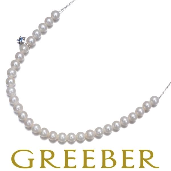 TASAKI タサキ ネックレス ベビーパール 真珠 4.0mm サファイア スター K18WG B...
