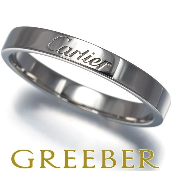 カルティエ リング Cドゥ エングレーブド ウエディング 58号 Pt950 指輪 BLJ
