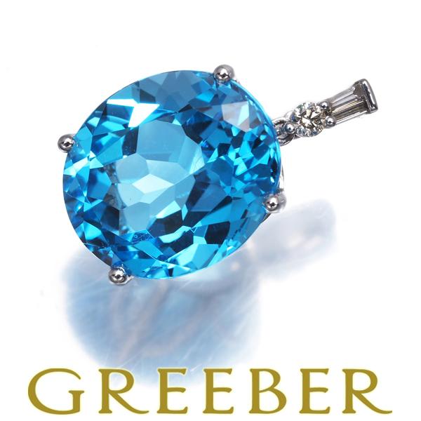 トパーズ 9.90ct ダイヤ ダイヤモンド 0.05ct ペンダントトップ K18WG GENJ