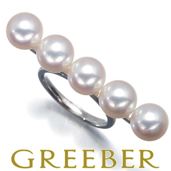 TASAKI タサキ リング パール 真珠 8.2mm バランスシグネチャー 14号 K18WG 指...