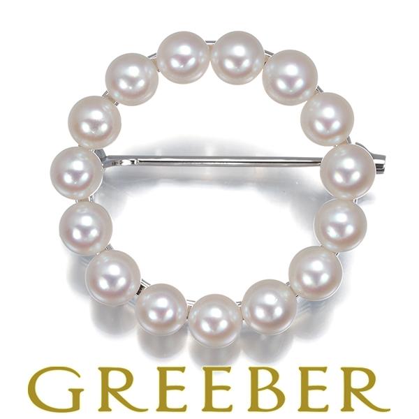 ミキモト ブローチ ベビーパール 真珠 4.1-4.3mm サークル シルバー 【中古】BLJ