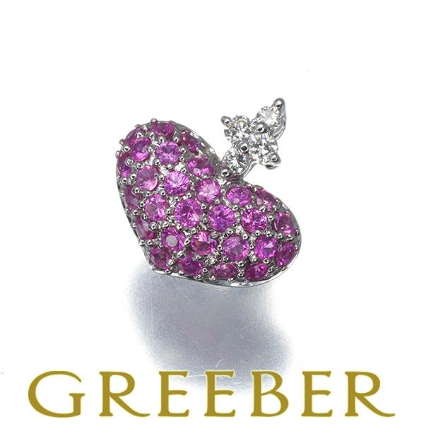 笠原真寿美 ペンダントトップ ルビー 0.50ct ダイヤ ダイヤモンド 0.06ct ハート パヴ...
