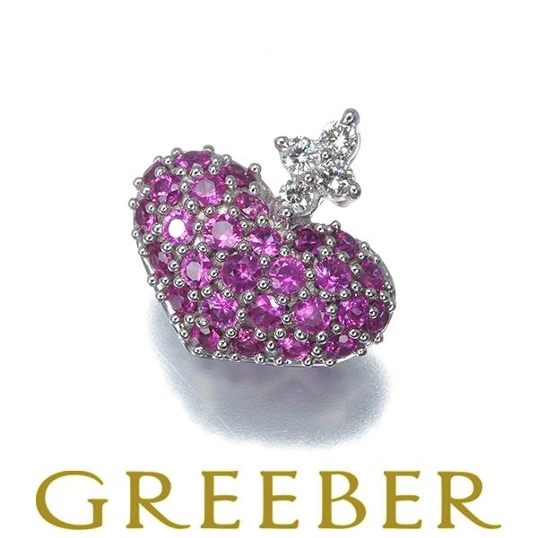 笠原真寿美 ペンダントトップ ルビー 0.50ct ダイヤ ダイヤモンド 0.06ct ハート パヴ...