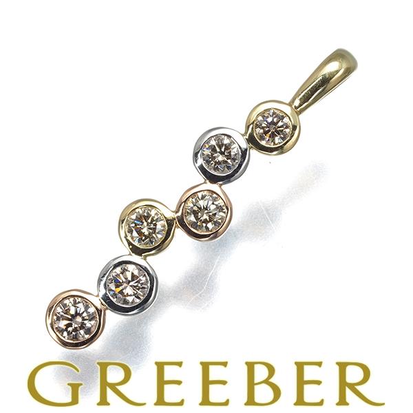 GSTV ペンダントトップ ブラウン ダイヤ ダイヤモンド 0.40ct スリーカラー K18YG/...