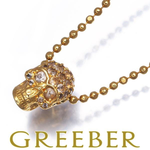 ジャスティンデイビス ネックレス ホワイトトパーズ スカル K18YG BLJ/GENJ