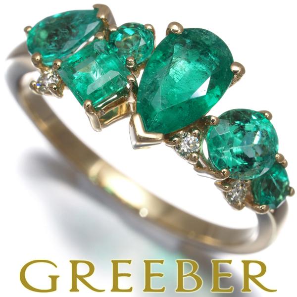 GSTV リング エメラルド 1.55ct ダイヤ ダイヤモンド 0.04ct ペアシェイプ 4種カ...