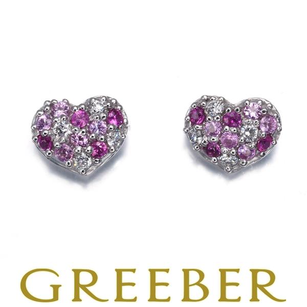 ポンテヴェキオ ピアス サファイア 0.22ct ダイヤ ダイヤモンド 0.09ct ハート パヴェ...
