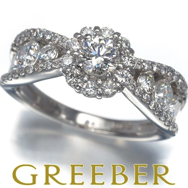 ダイヤ ダイヤモンド 0.337ct F SI1 GD/1.16ct フラワー リング Pt900 ...