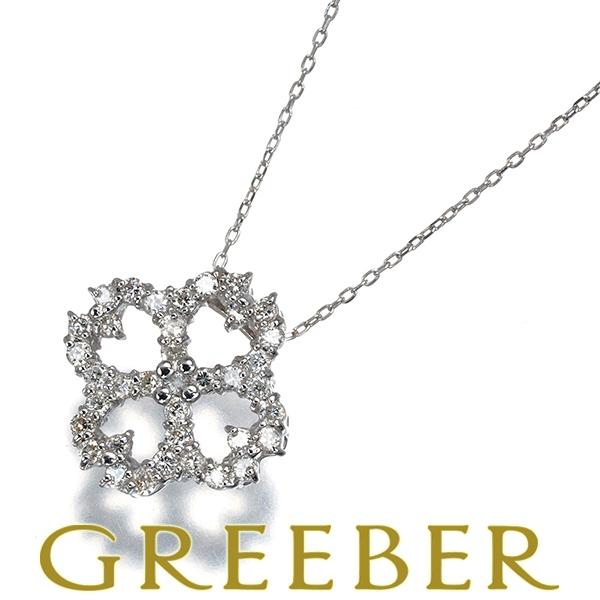 ダイヤ ダイヤモンド 0.30ct フラワー ネックレス K18WG GENJ