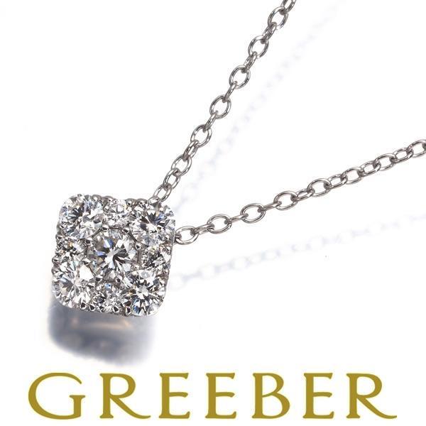 ポンテヴェキオ ネックレス ダイヤ ダイヤモンド 0.41ct スクエア パヴェ K18WG BLJ