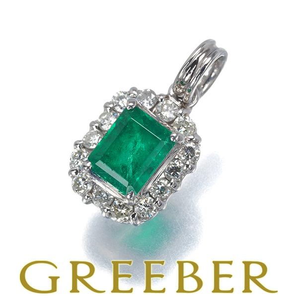 エメラルド 0.50ct ダイヤ ダイヤモンド 0.18ct ペンダントトップ Pt900 GENJ