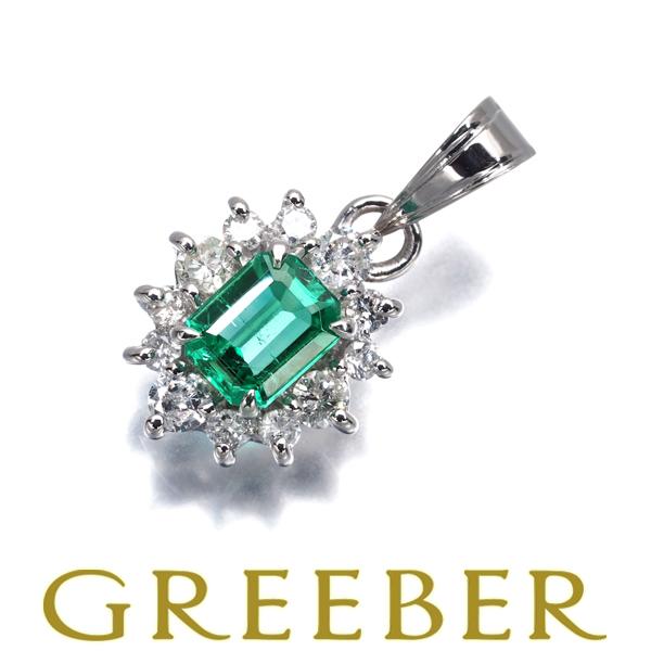 エメラルド 0.31ct ダイヤ ダイヤモンド 0.21ct クラシック ペンダントトップ Pt85...