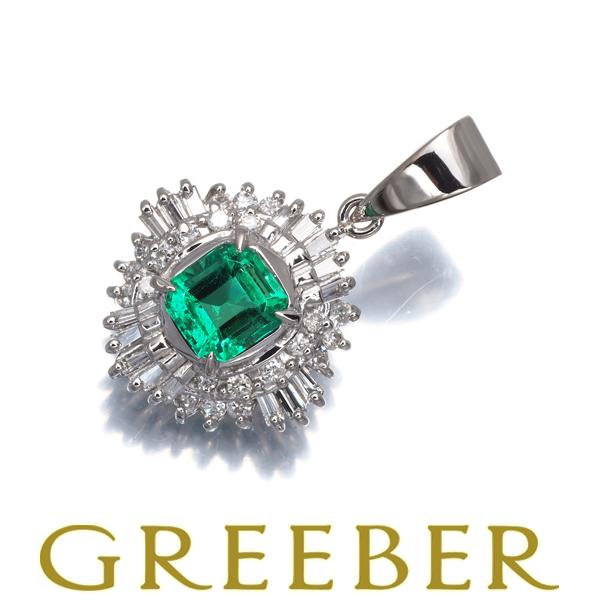 エメラルド 0.564ct ダイヤ ダイヤモンド 0.32ct クラシック 2種カット ペンダントト...