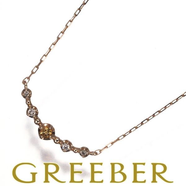 4℃ ネックレス シトリン ダイヤ ダイヤモンド K10PG BLJ/GENJ