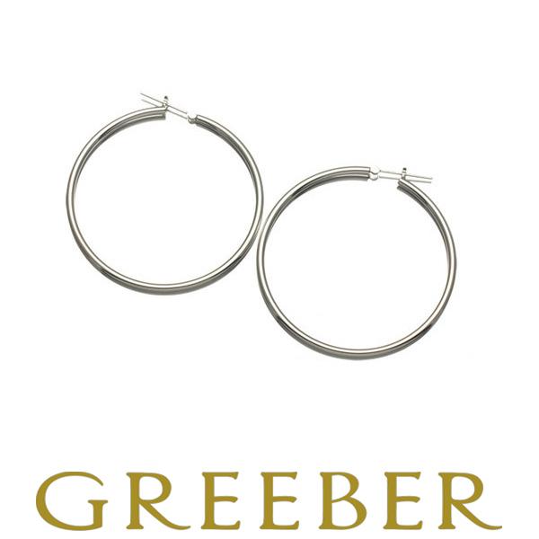 フープピアス ラウンド K18WG 2×50mm 3.0g  新品 /SZF