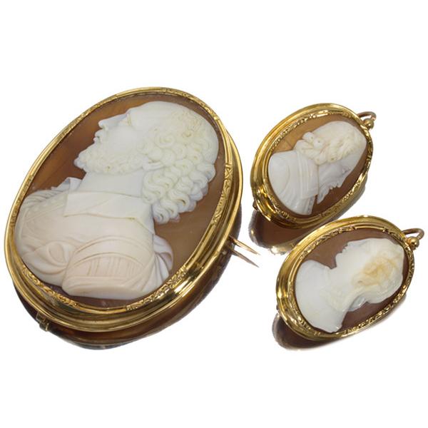 アンティークの逸品 シェルカメオ カメオブローチ ピアス  GENJ   限界値下げ品