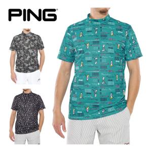 PING（ピン） （メンズ）ゴルフウェア 半袖 バイアスデジタルロゴジャ