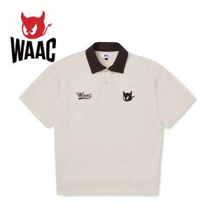 WAAC ゴルフ ワック ロゴエンボス起毛ジャカード長袖モックネック