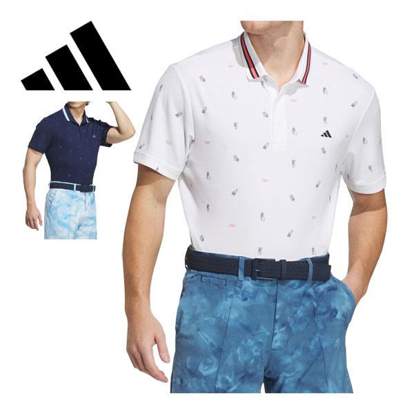 アディダス ゴルフウェア メンズ PLAYGREEN モノグラム ドライ 半袖 ポロシャツ IKK8...