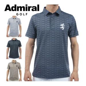アドミラルゴルフ メンズ ウェア スモールロゴ ストライププリント 半袖 ポロシャツ ADMA417 2024年春夏モデル M-XL｜greenfil