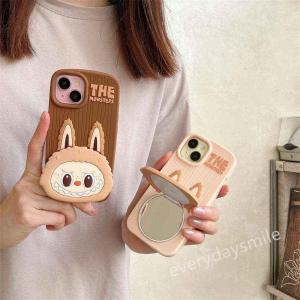 iPhone16/15 ケース LABUBU キャット シリコン ソフトiPhoneX 用 鏡 アイフォン iPhoneX14ProMax カバー スマホ アイホン iPhone13/XS/XR/X シリコーンゴム