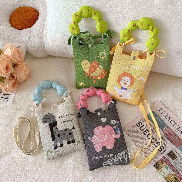 かわいい 漫画 スマホショルダー ミニレディース ショルダーバッグ 斜めがけ 携帯ポーチ 通勤ニット...